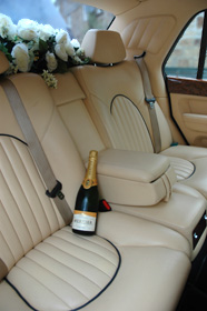 Luxury wedding car interior